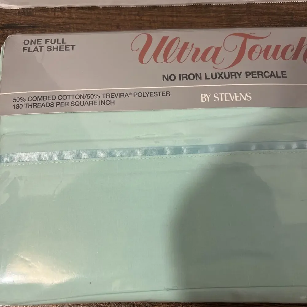 Tastemaker Ultra Touch mint green Full Size Flat & fitted VTG